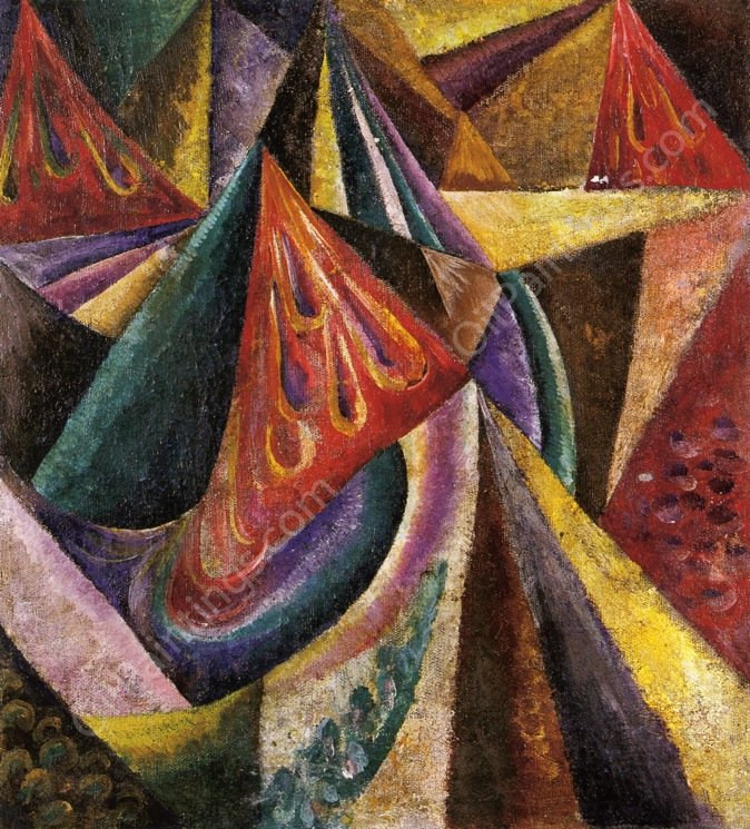 Abstract Composition by Alexander Bogomazov - Hand-Painted Oil Painting Reproduction