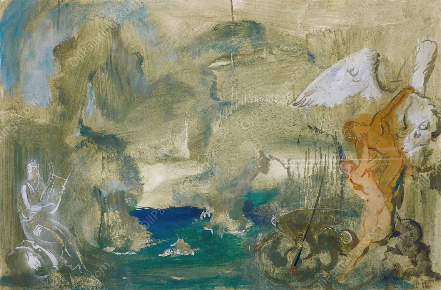 Perseus And Andromeda by Alexander Evgenievich Yakovlev - Hand-Painted Oil Painting Reproduction