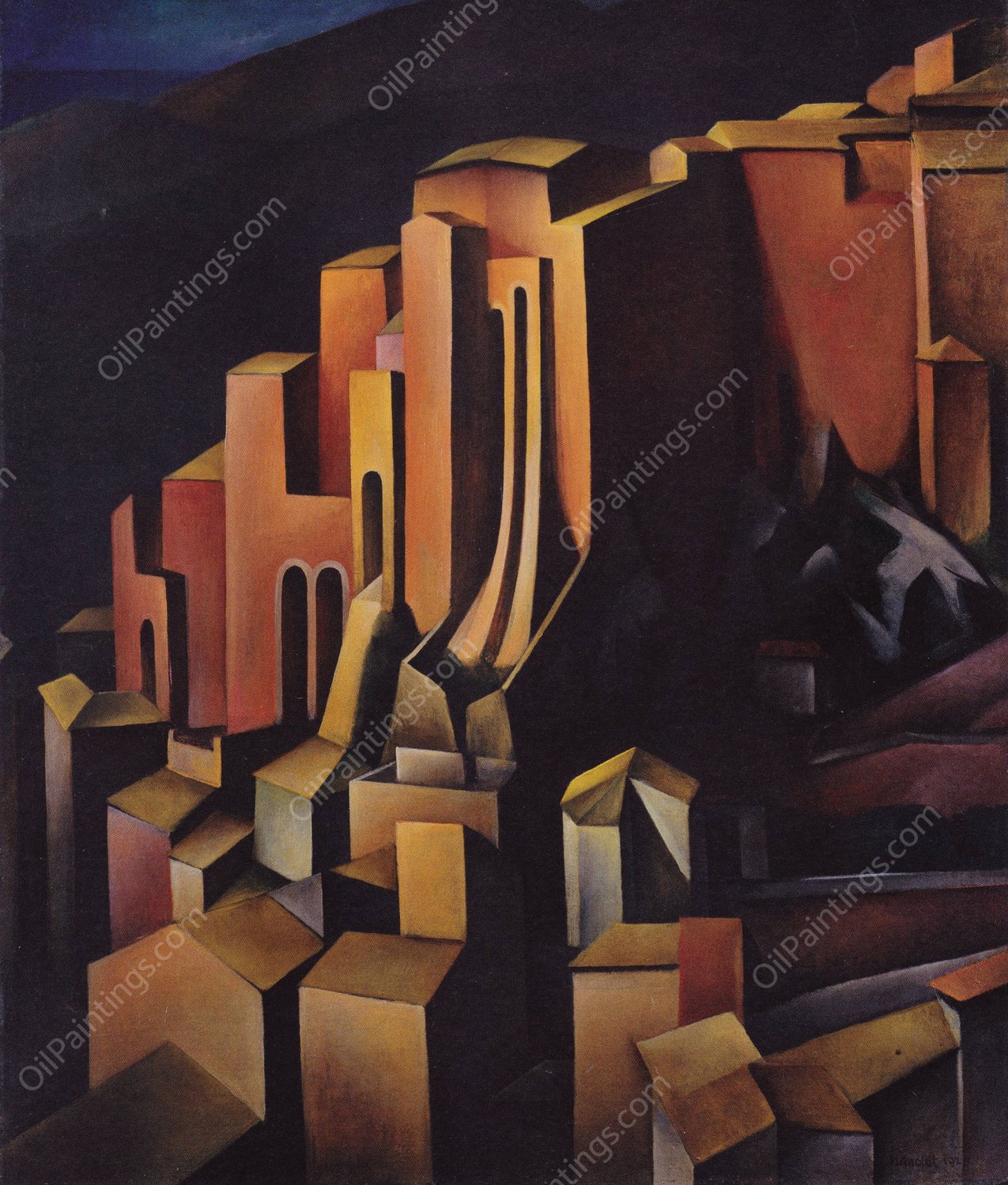 Olevano  by Alexander Kanoldt - Hand-Painted Oil Painting Reproduction