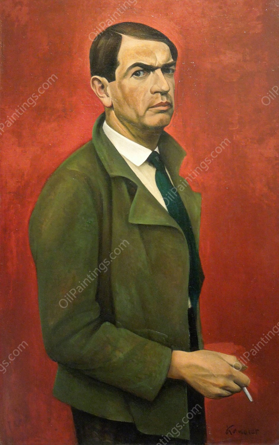 Self-Portrait  by Alexander Kanoldt - Hand-Painted Oil Painting Reproduction