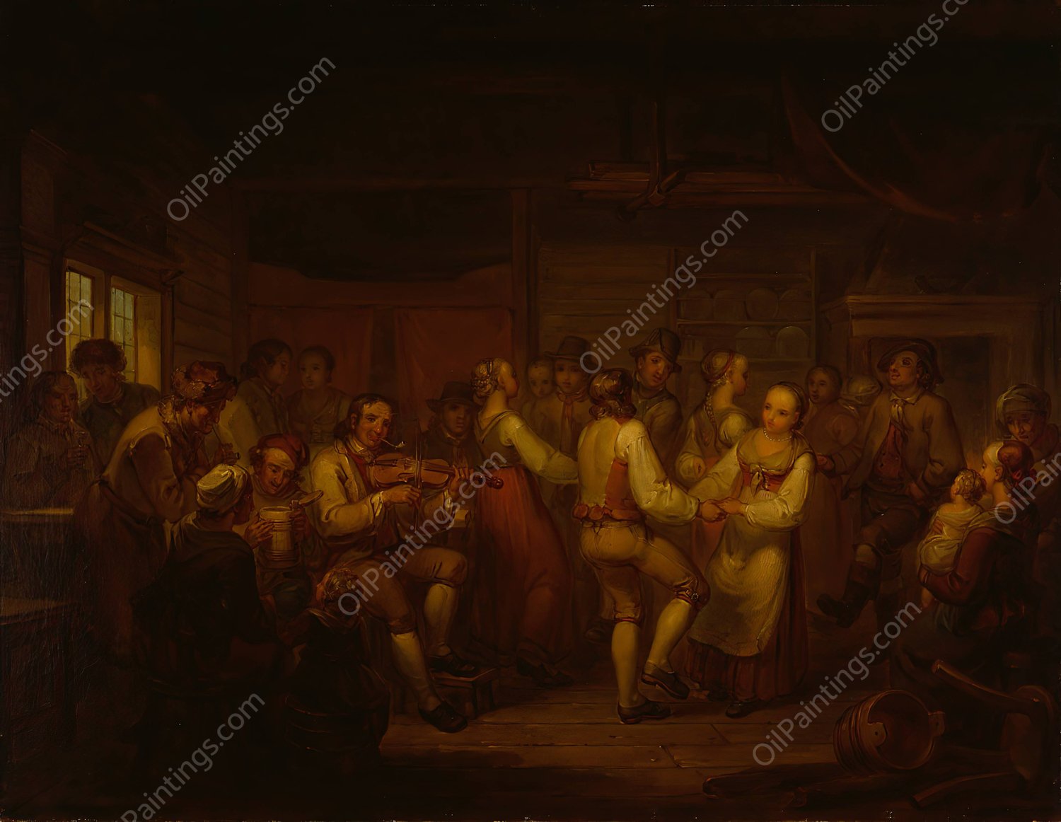 A Peasant Dance In Finland  by Alexander Laureus - Hand-Painted Oil Painting Reproduction