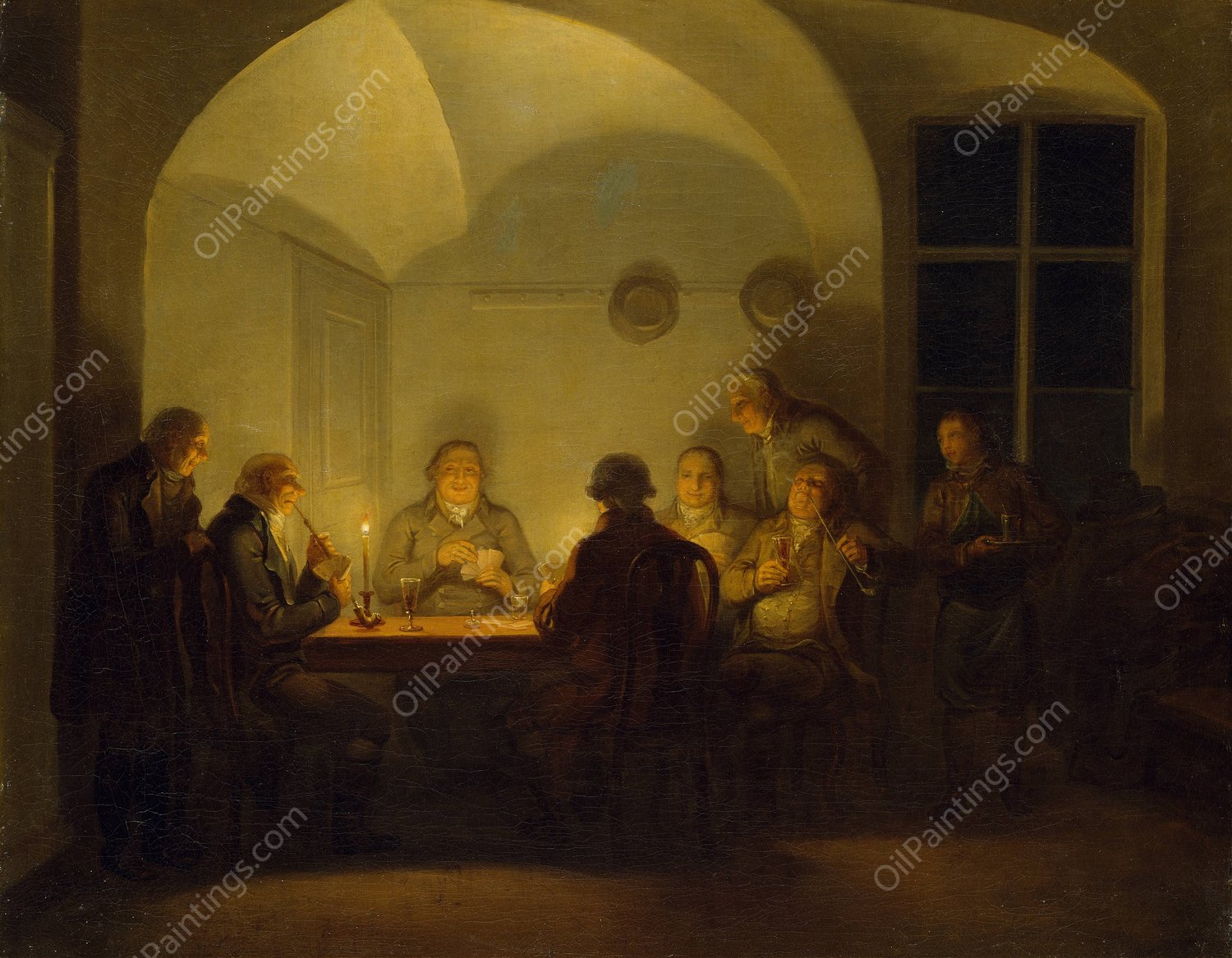 Card Players  by Alexander Laureus - Hand-Painted Oil Painting Reproduction