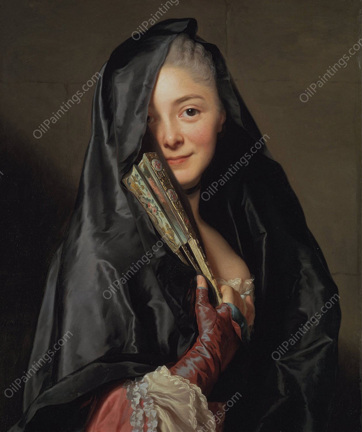 The Lady with the Veil  by Alexander Roslin - Hand-Painted Oil Painting Reproduction