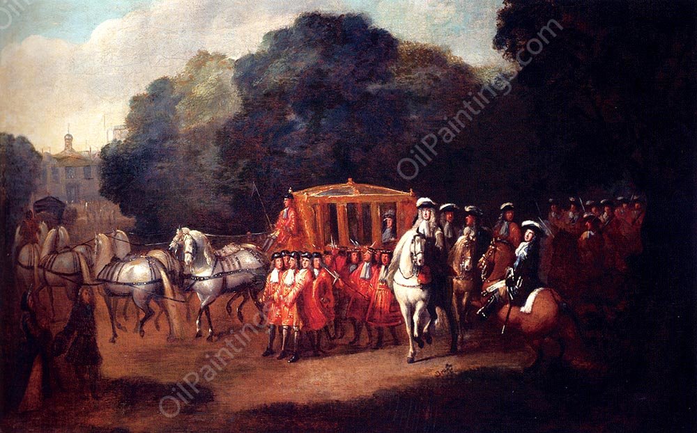 William III's Procession To The Houses Of Parliament by Alexander Van Gaelen - Hand-Painted Oil Painting Reproduction