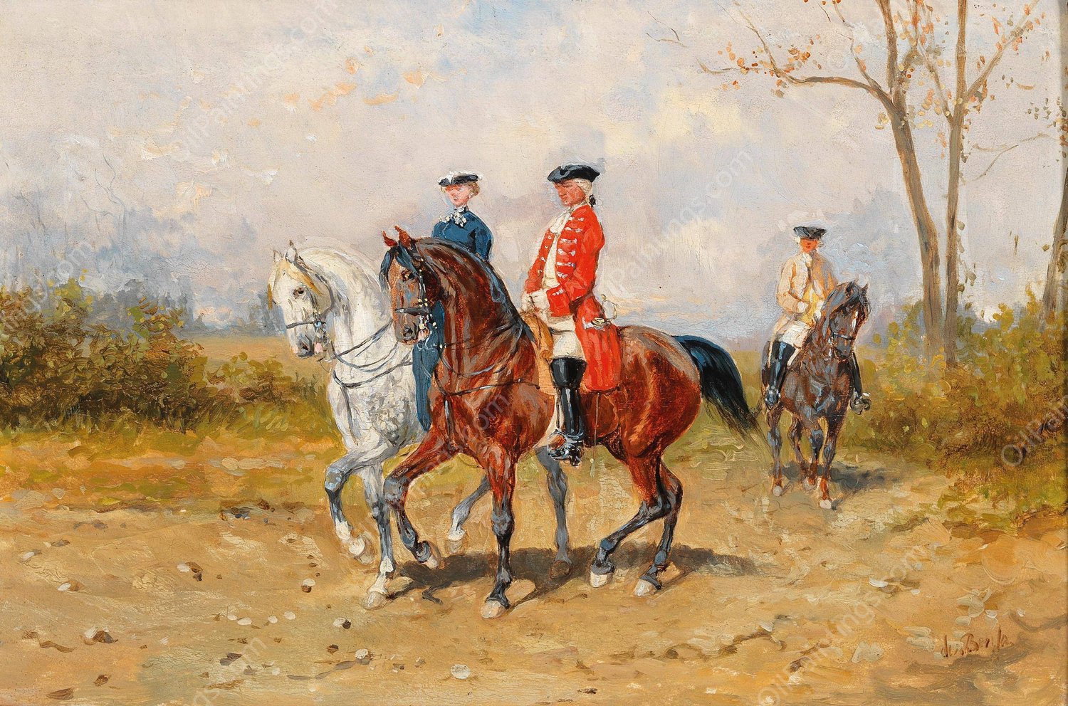 Der Ausritt by Alexander Von Bensa - Hand-Painted Oil Painting Reproduction