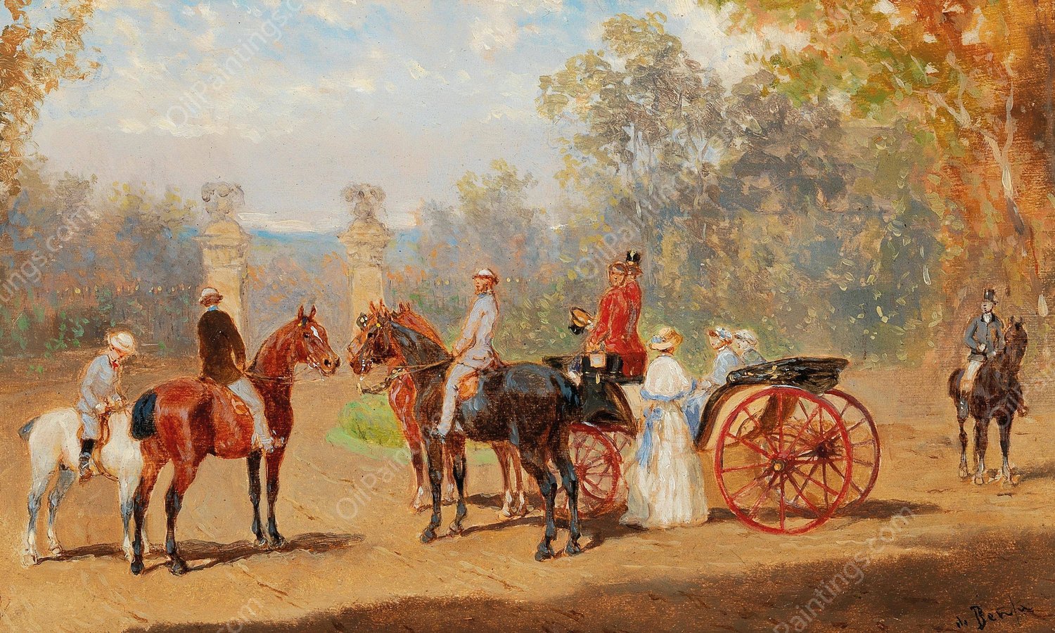 Motiv Aus SchOnbrunn Bei Wien by Alexander Von Bensa - Hand-Painted Oil Painting Reproduction
