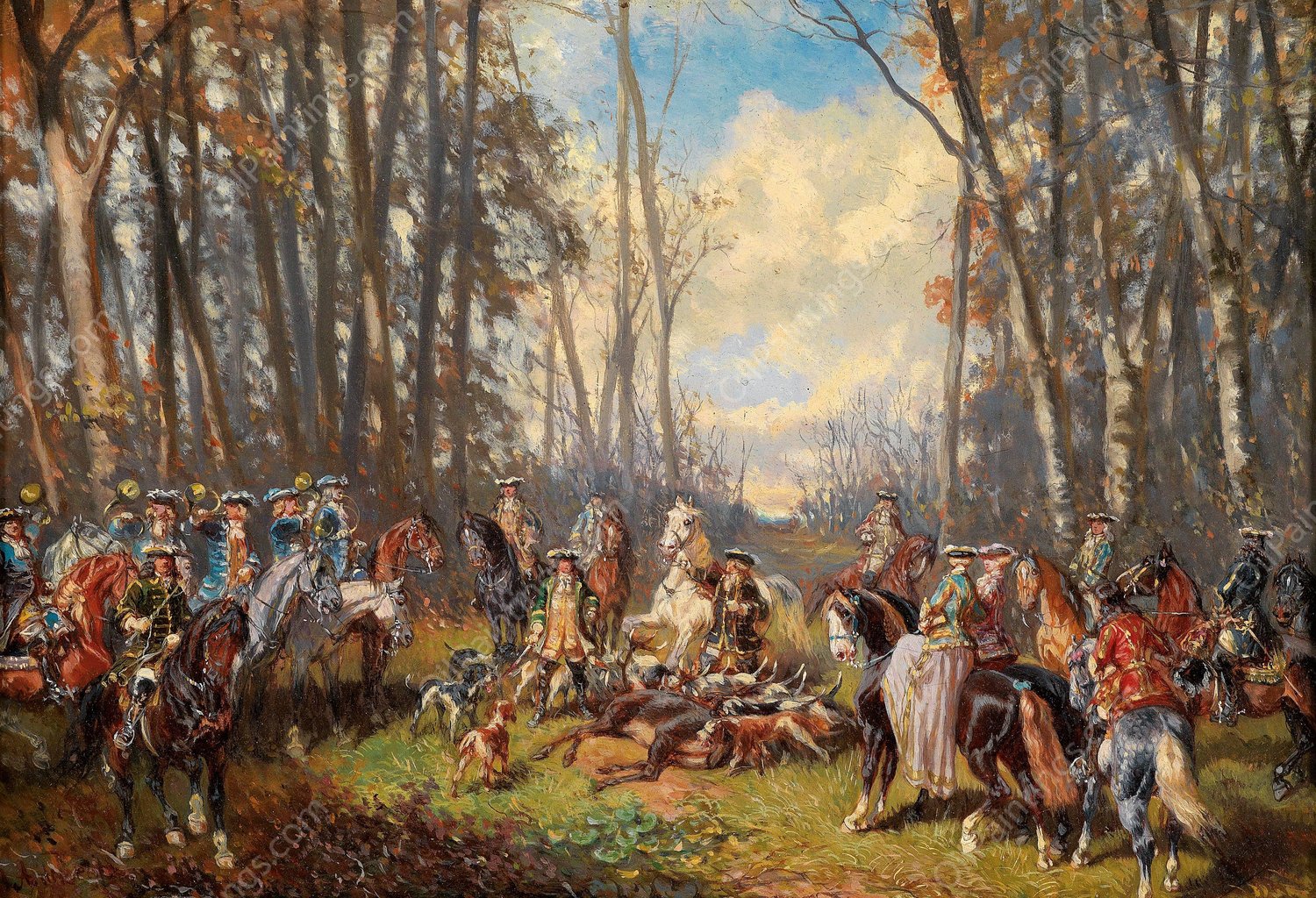 Nach erfolgreicher Jagd by Alexander Von Bensa - Hand-Painted Oil Painting Reproduction