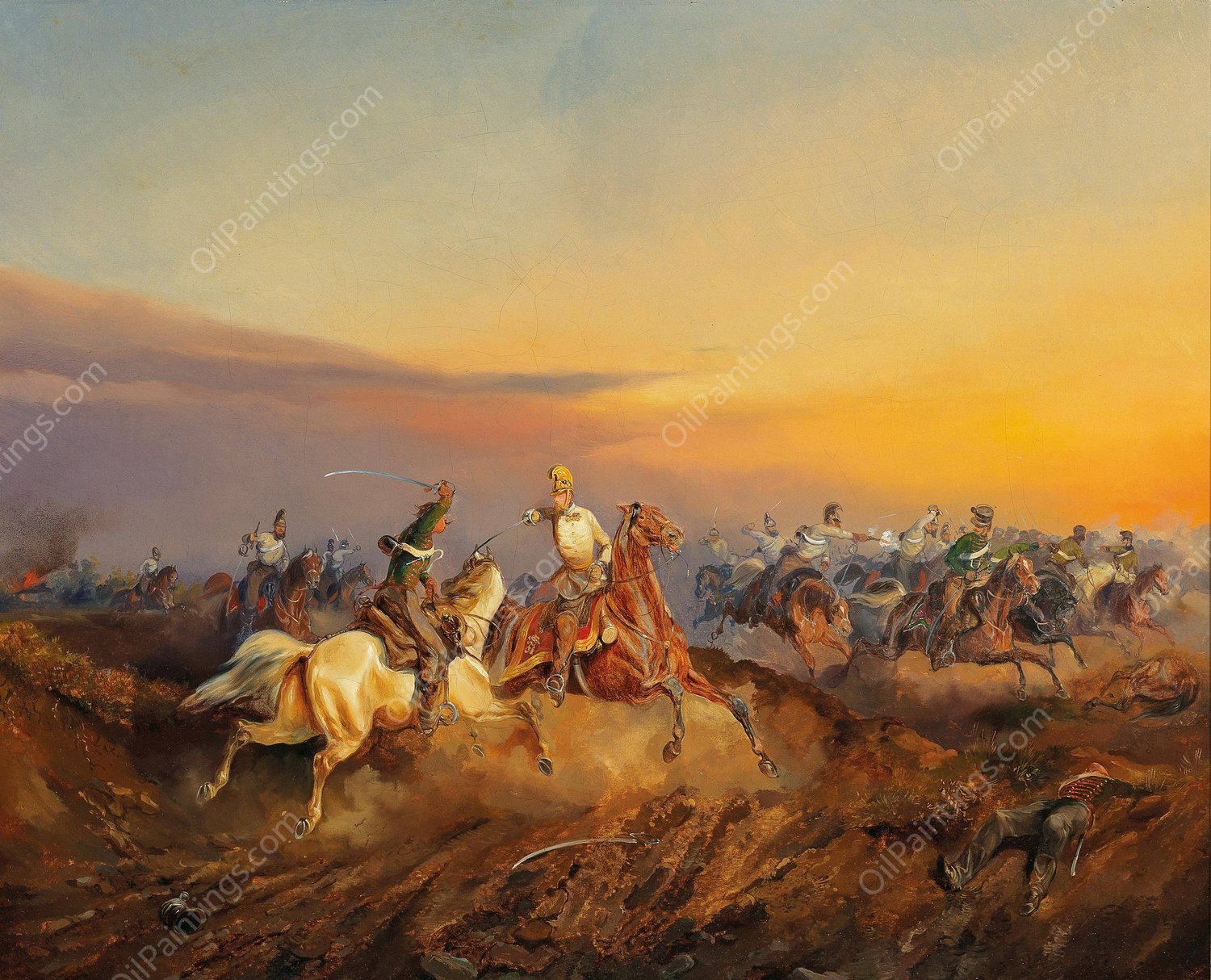 Szene aus der Ungarischen Revolution by Alexander Von Bensa - Hand-Painted Oil Painting Reproduction