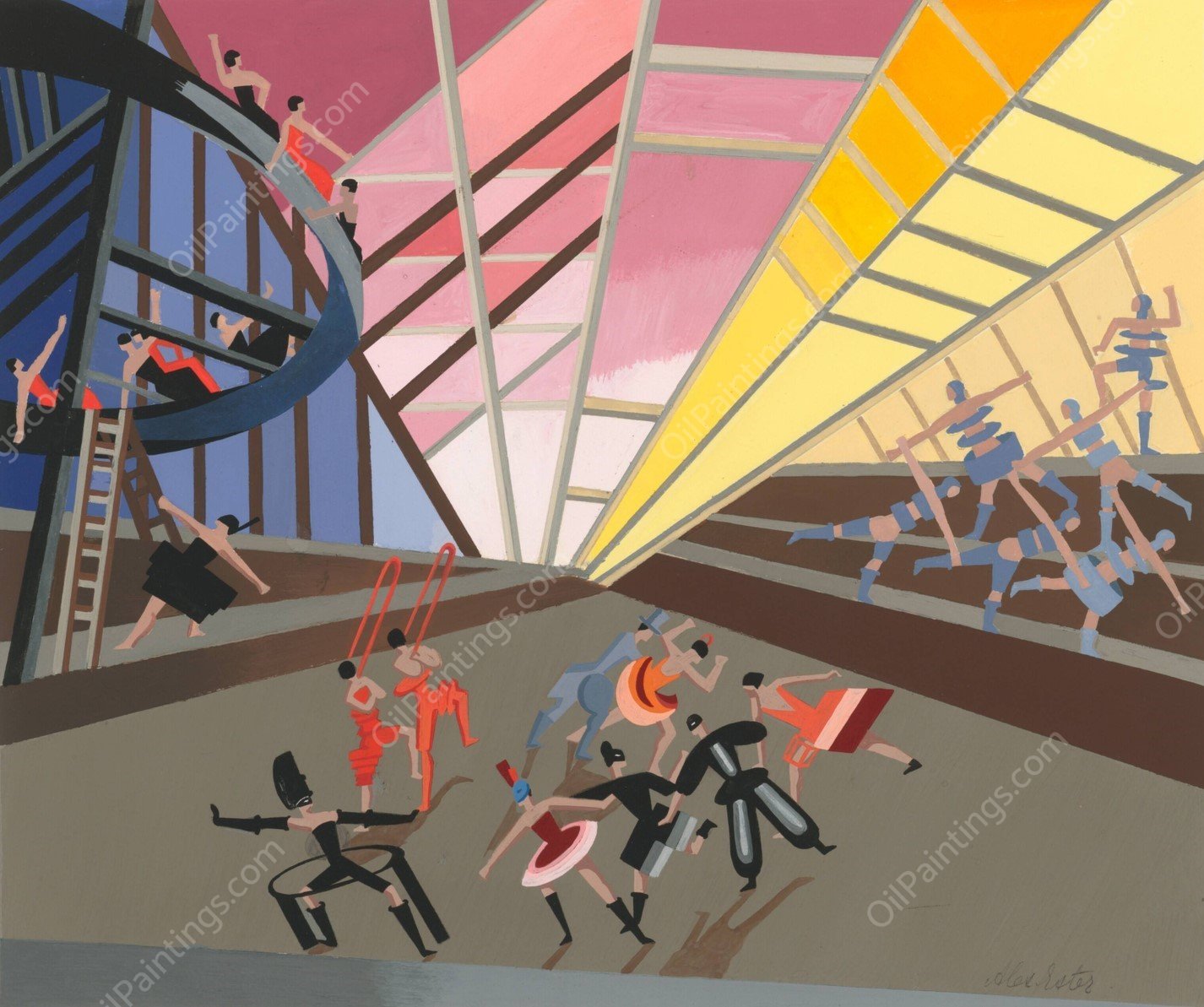 Maquettes de Theatre 10  by Alexandra Exter - Hand-Painted Oil Painting Reproduction