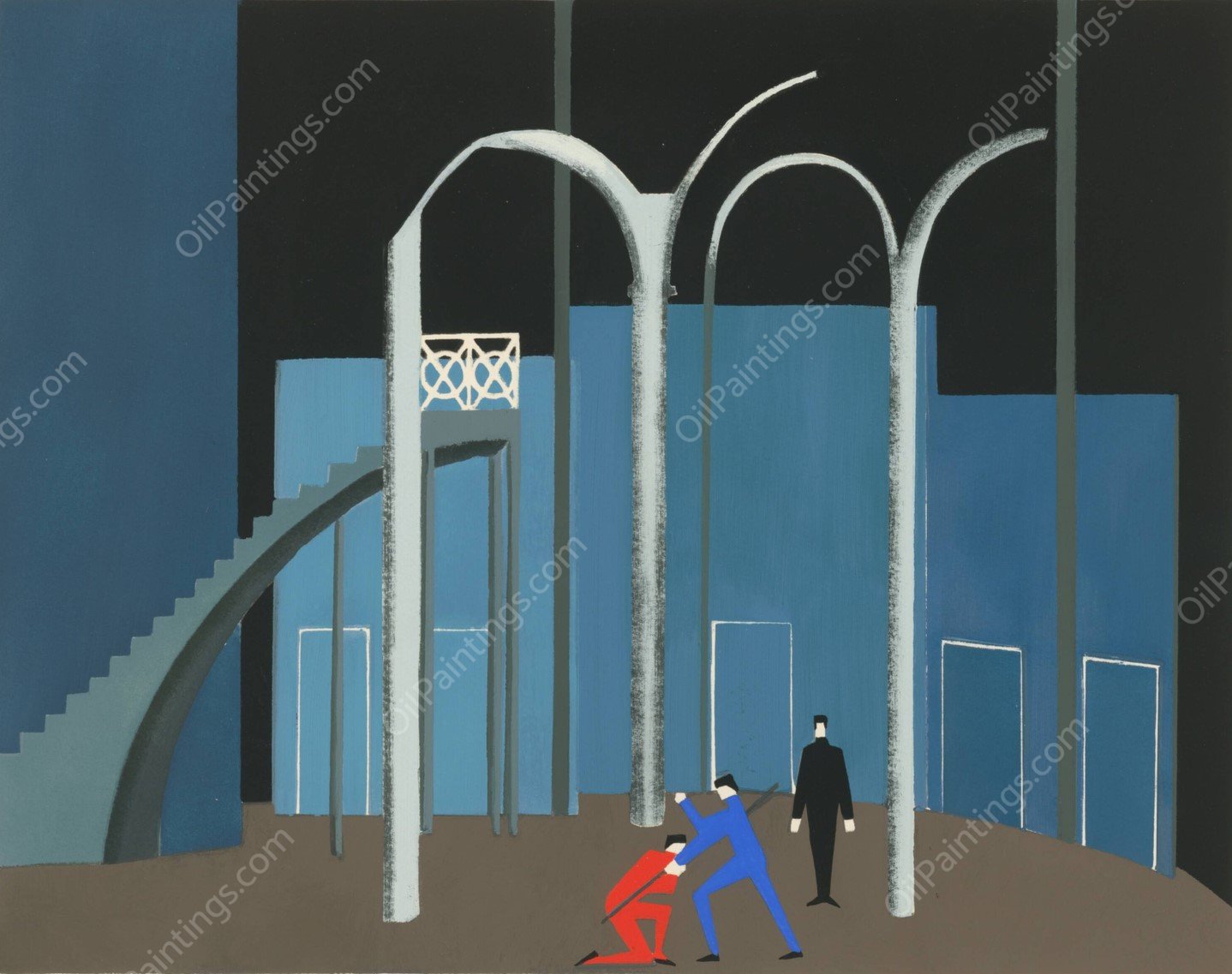 Maquettes de Theatre 12  by Alexandra Exter - Hand-Painted Oil Painting Reproduction