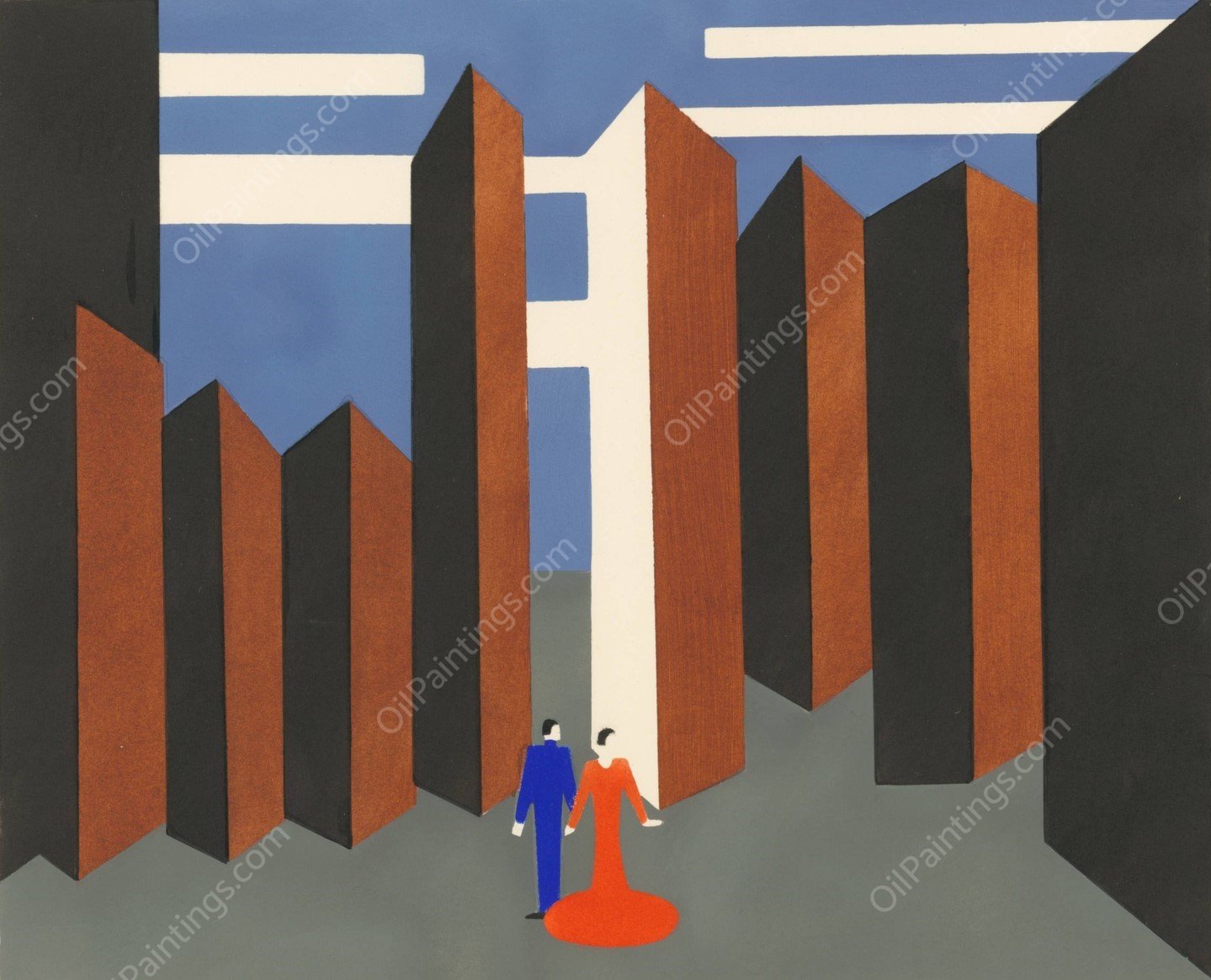 Maquettes de Theatre 6  by Alexandra Exter - Hand-Painted Oil Painting Reproduction