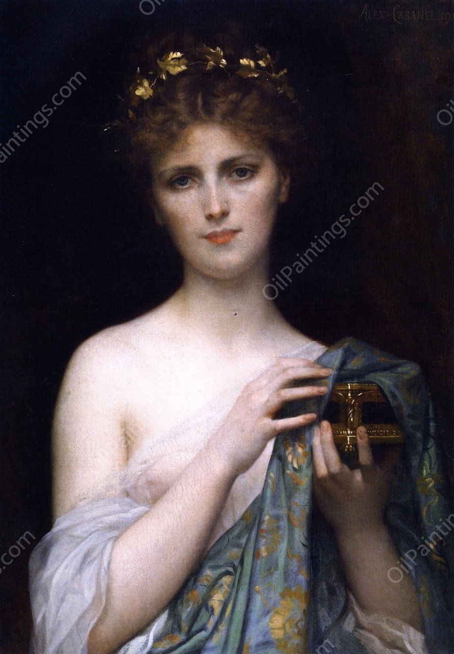 Christina Nilsson as Pandora by Alexandre Cabanel - Hand-Painted Oil Painting Reproduction