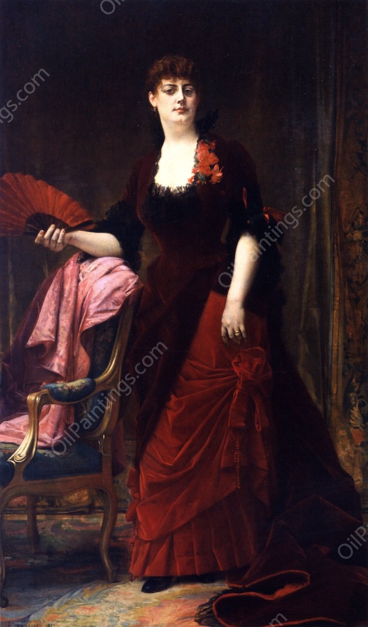 Mrs. Collis Potter Huntington by Alexandre Cabanel - Hand-Painted Oil Painting Reproduction