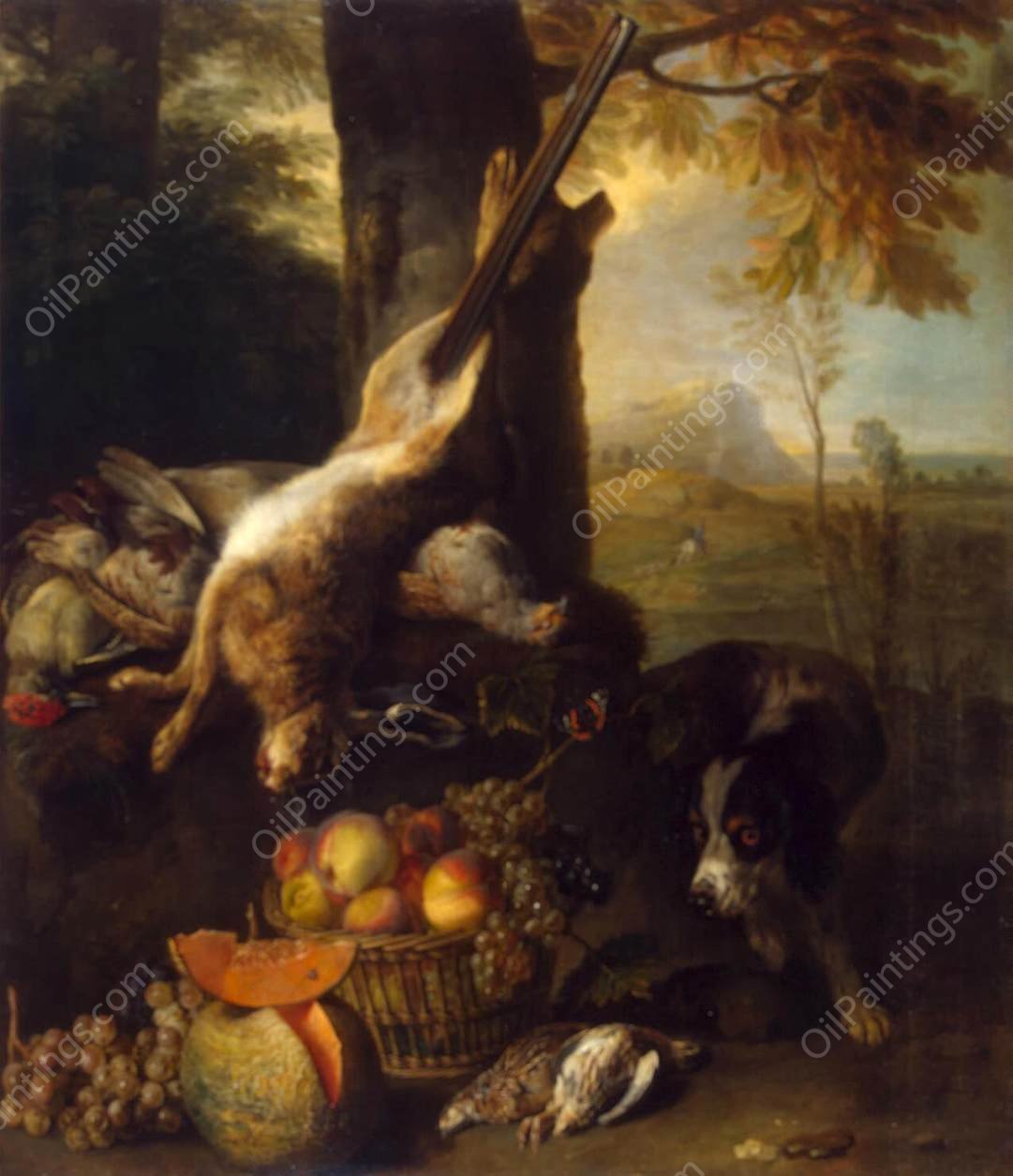 Still-Life with Dead Hare and Fruit by Alexandre-Francois Desportes - Hand-Painted Oil Painting Reproduction