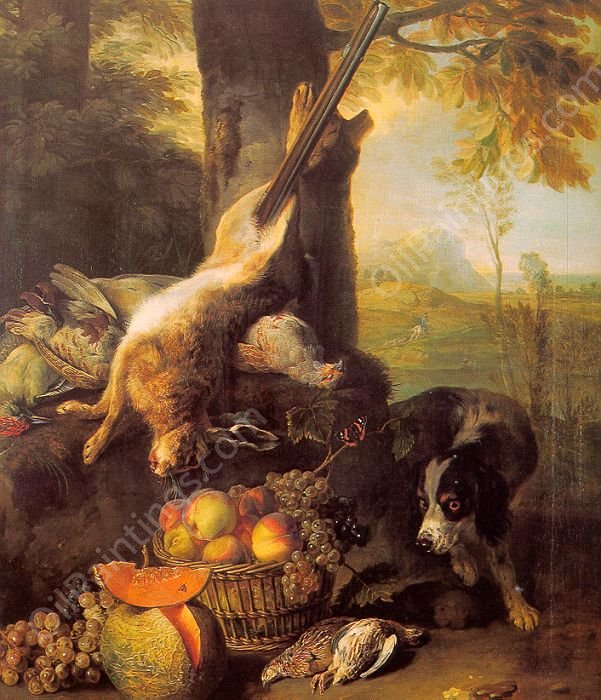 Still Life with Dead Hare and Fruit by Alexandre-Francois Desportes - Hand-Painted Oil Painting Reproduction