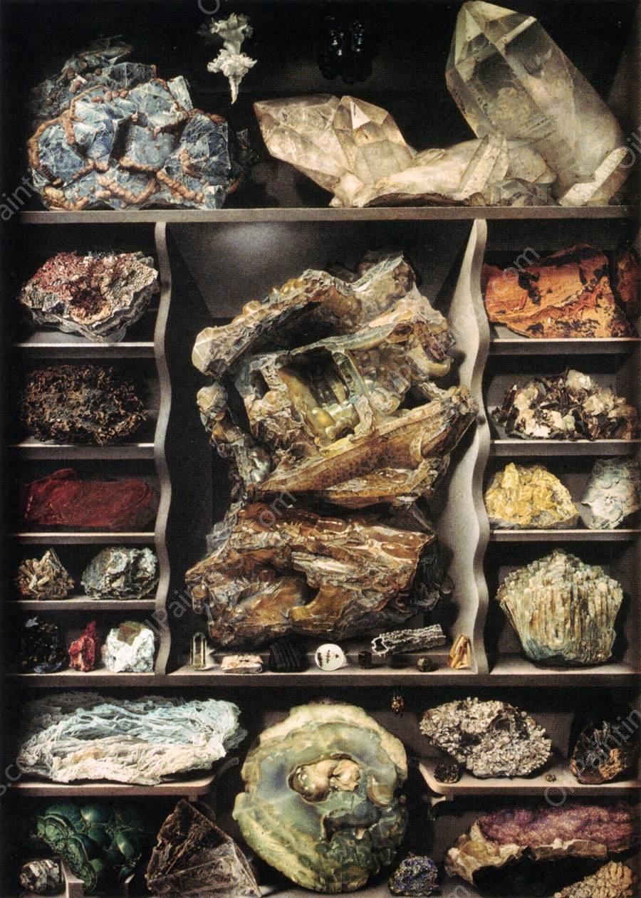 Crystallised Minerals by Alexandre-Isidore Leroy De Barde - Hand-Painted Oil Painting Reproduction