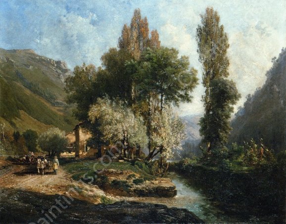 Saint Rambert in Bugey by Alexandre-Rene Vernon - Hand-Painted Oil Painting Reproduction