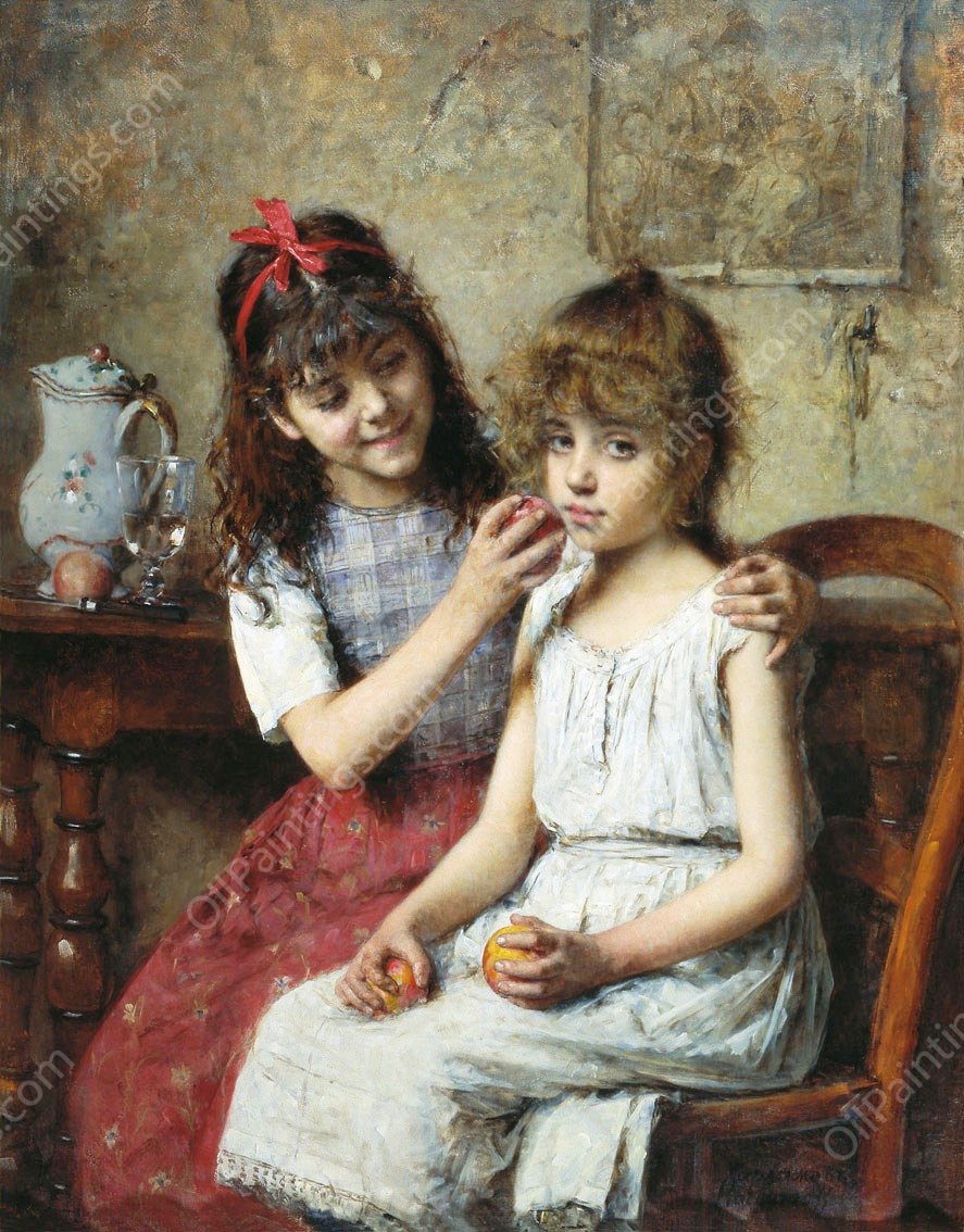 Friends by Alexei Harlamoff - Hand-Painted Oil Painting Reproduction