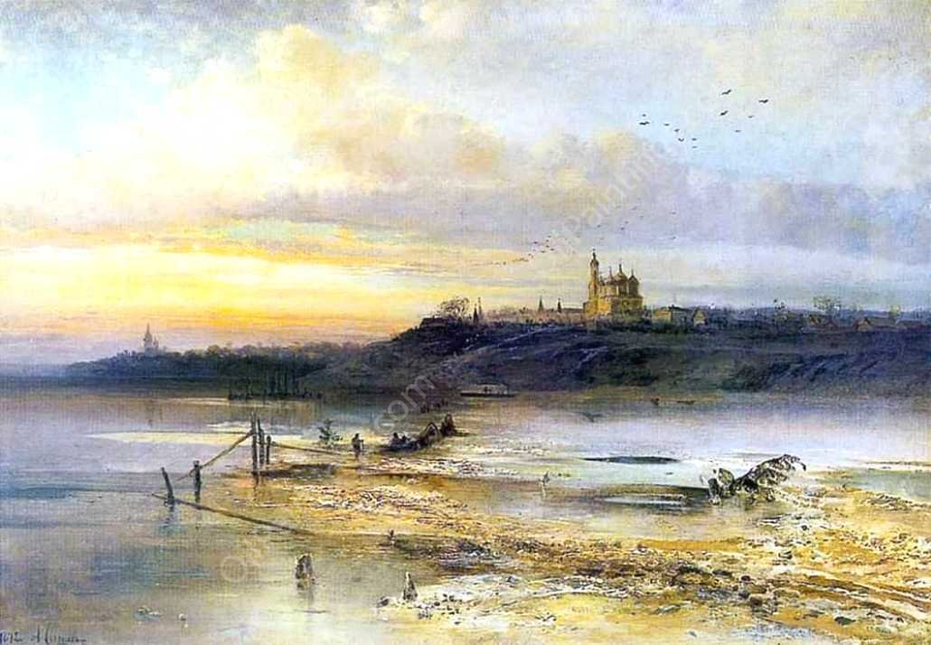 Spring Thaw. Yaroslavl by Alexei Savrasov - Hand-Painted Oil Painting Reproduction