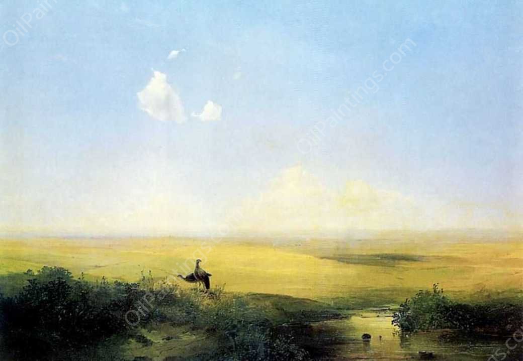 The Steppe in Daytime by Alexei Savrasov - Hand-Painted Oil Painting Reproduction