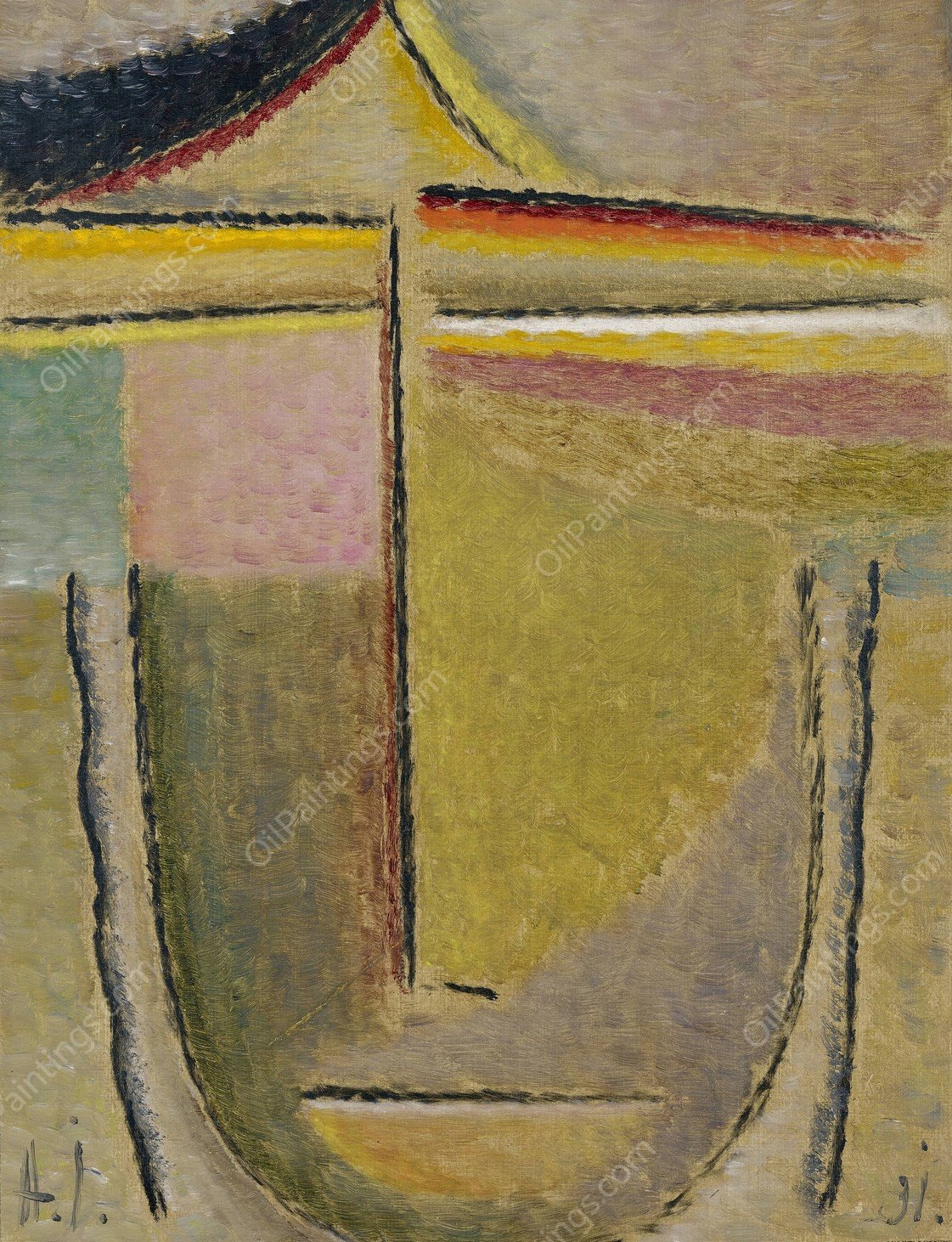 Abstract Head, Apollo  by Alexej Von Jawlensky - Hand-Painted Oil Painting Reproduction