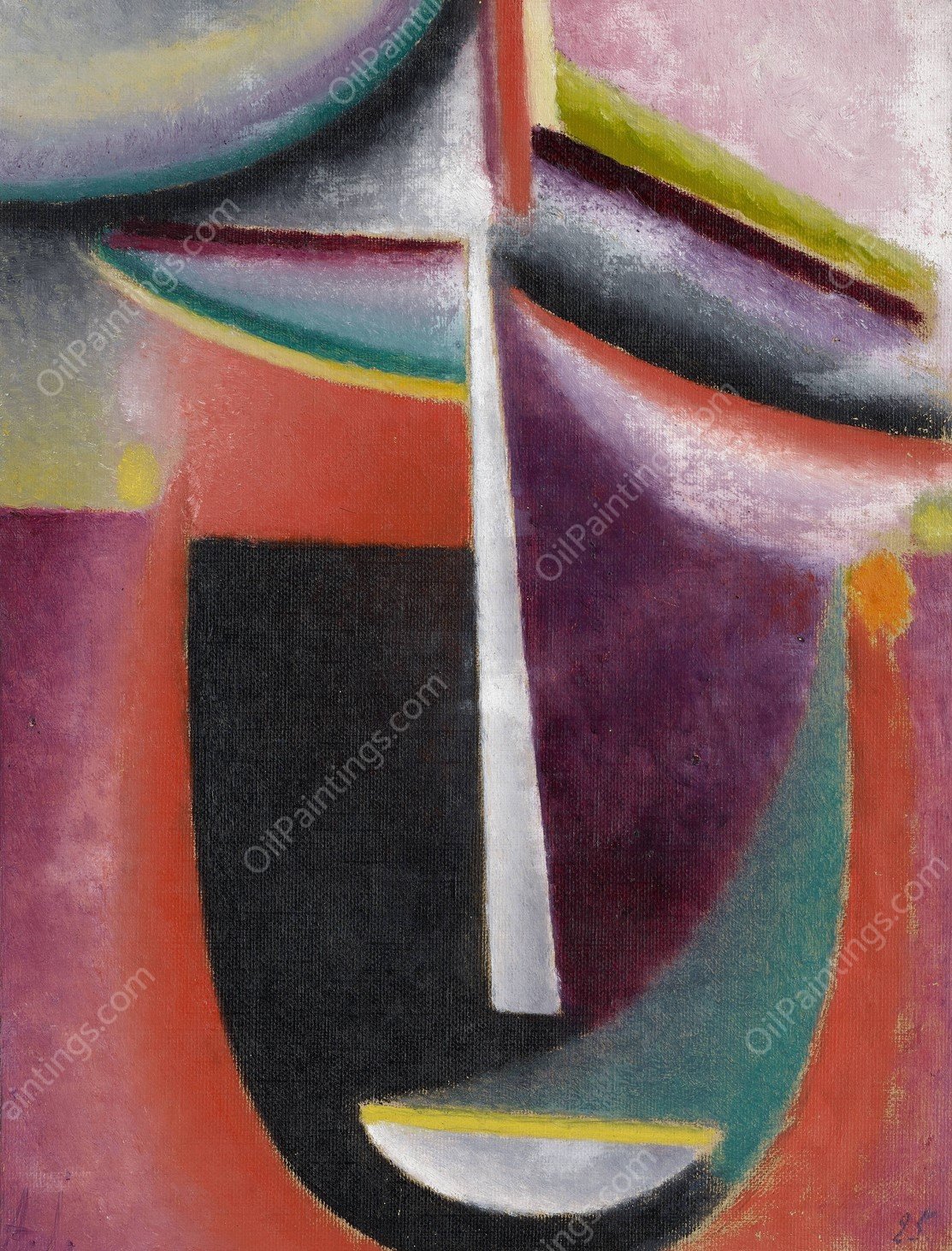 Abstract Head, Mysterium  by Alexej Von Jawlensky - Hand-Painted Oil Painting Reproduction
