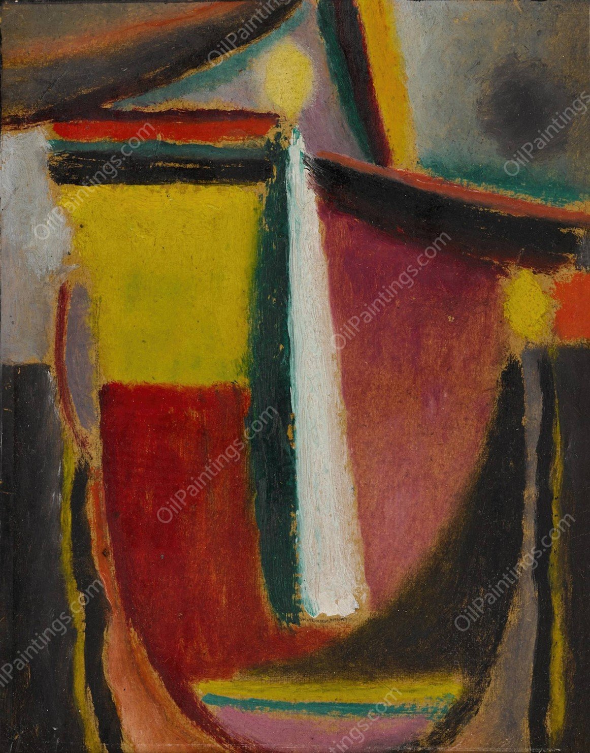 Abstrakter Kopf  by Alexej Von Jawlensky - Hand-Painted Oil Painting Reproduction