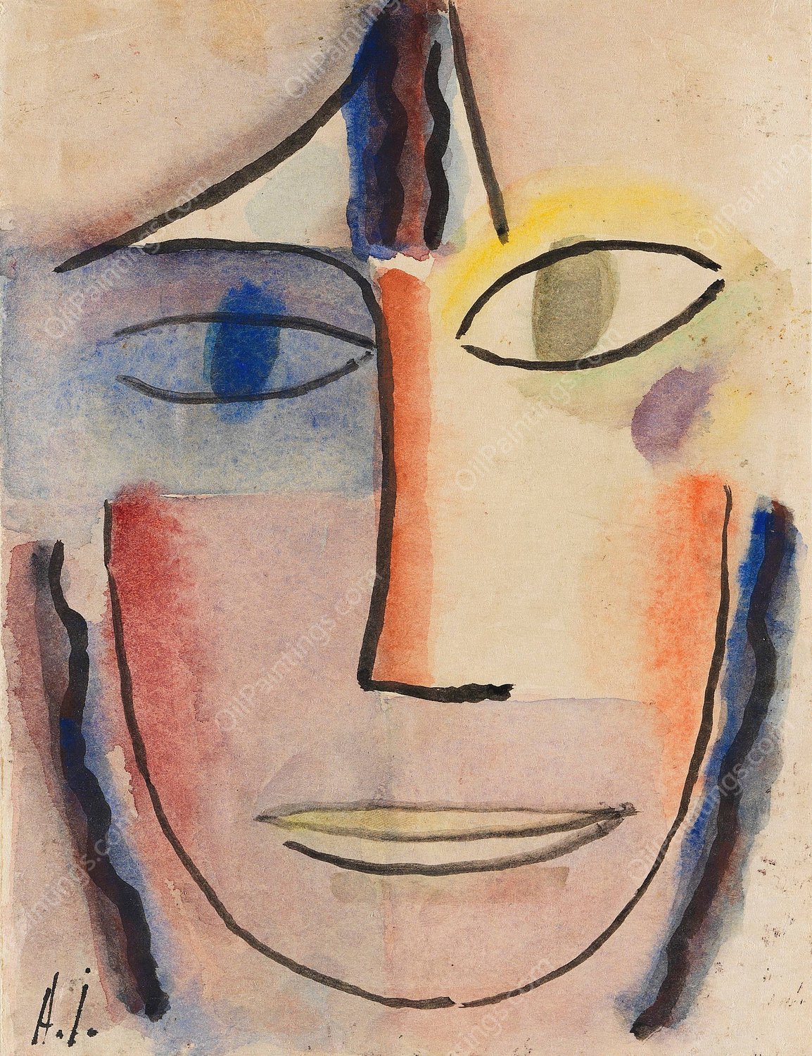 Frauenkopf Femina  by Alexej Von Jawlensky - Hand-Painted Oil Painting Reproduction