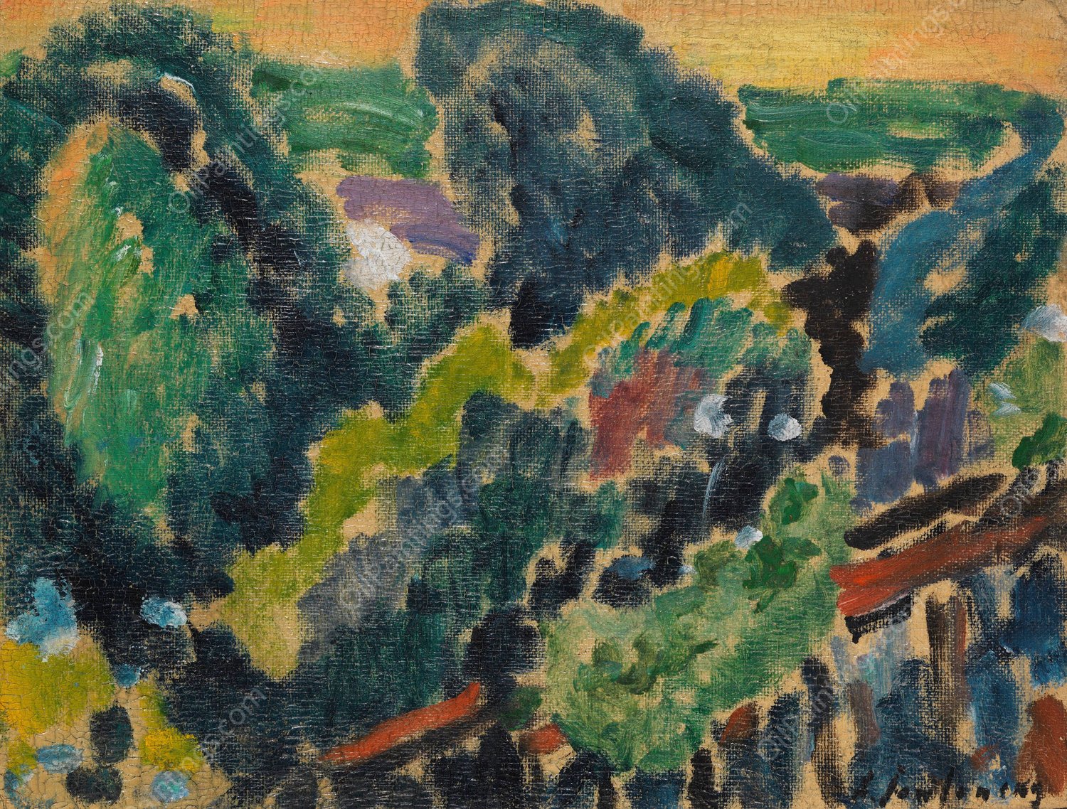 Landschaft am Genfersee  by Alexej Von Jawlensky - Hand-Painted Oil Painting Reproduction