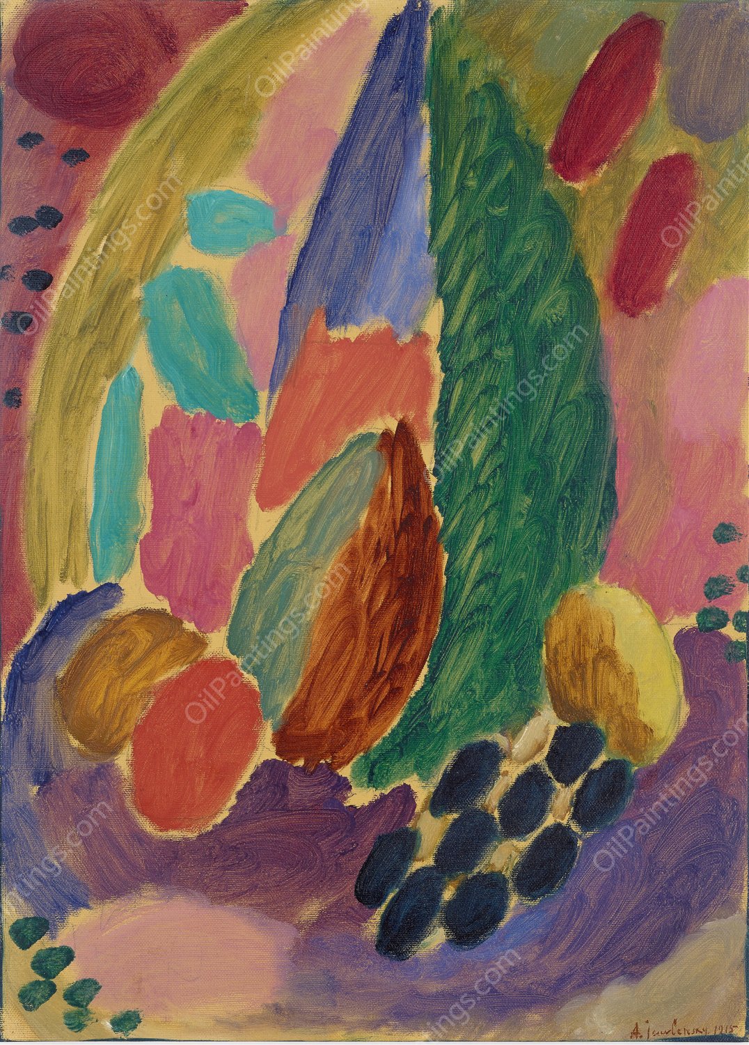 Large Variation  by Alexej Von Jawlensky - Hand-Painted Oil Painting Reproduction
