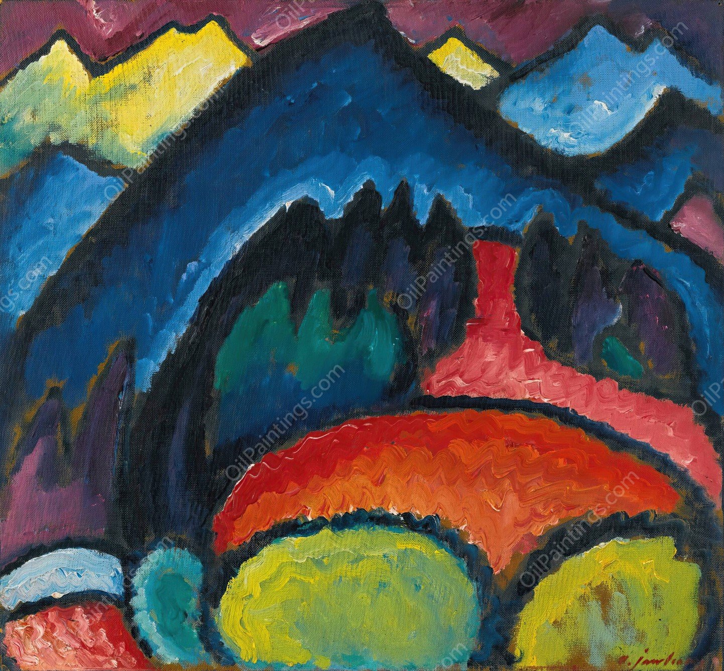 Oberstdorf  by Alexej Von Jawlensky - Hand-Painted Oil Painting Reproduction