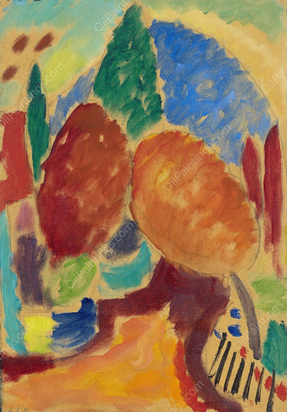 The Orange Path  by Alexej Von Jawlensky - Hand-Painted Oil Painting Reproduction