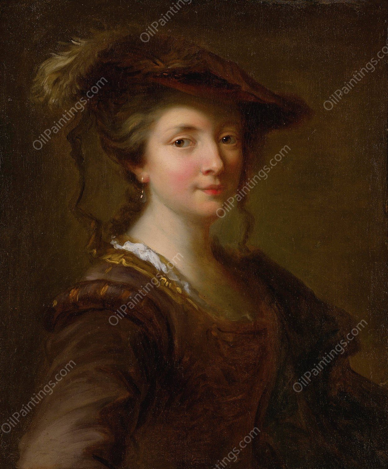 Portrait of a Lady, Said To Be Louise Julie De Nesle, Comtesse De Mailly by Alexis Grimou - Hand-Painted Oil Painting Reproduction