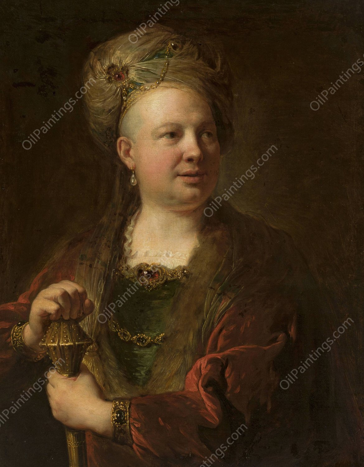 Portrait of a man in an Eastern costume  by Alexis Grimou - Hand-Painted Oil Painting Reproduction