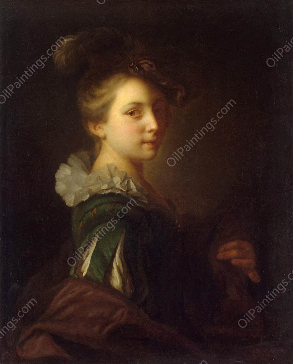 Young Woman in Theatrical Costume by Alexis Grimou - Hand-Painted Oil Painting Reproduction