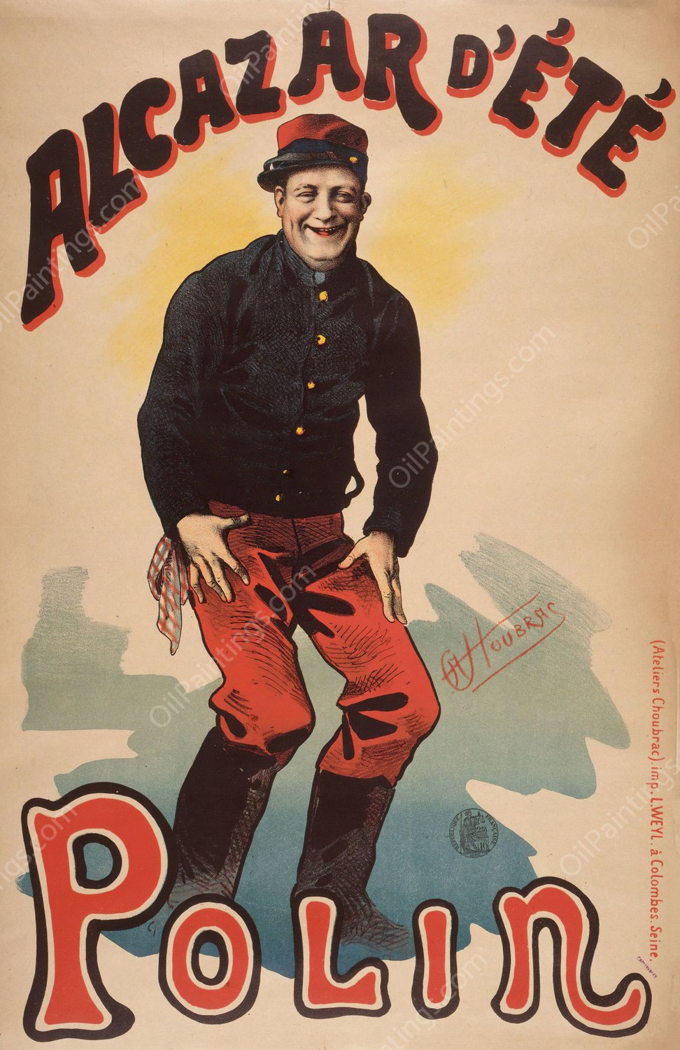 Alcazar D'ete Polin  by Alfred Choubrac - Hand-Painted Oil Painting Reproduction