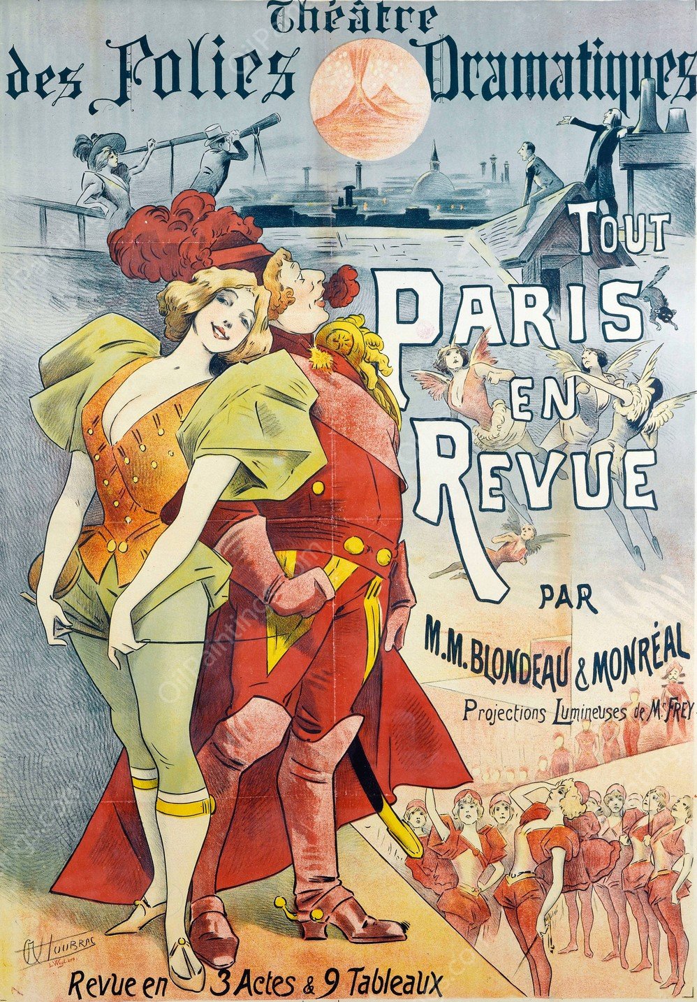Theatre Des Folies Dramatiques, Tout Paris En Revue Par M.M. Blondeau And Monreal  by Alfred Choubrac - Hand-Painted Oil Painting Reproduction