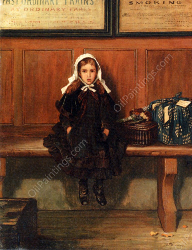Waiting by Alfred Dixon - Hand-Painted Oil Painting Reproduction