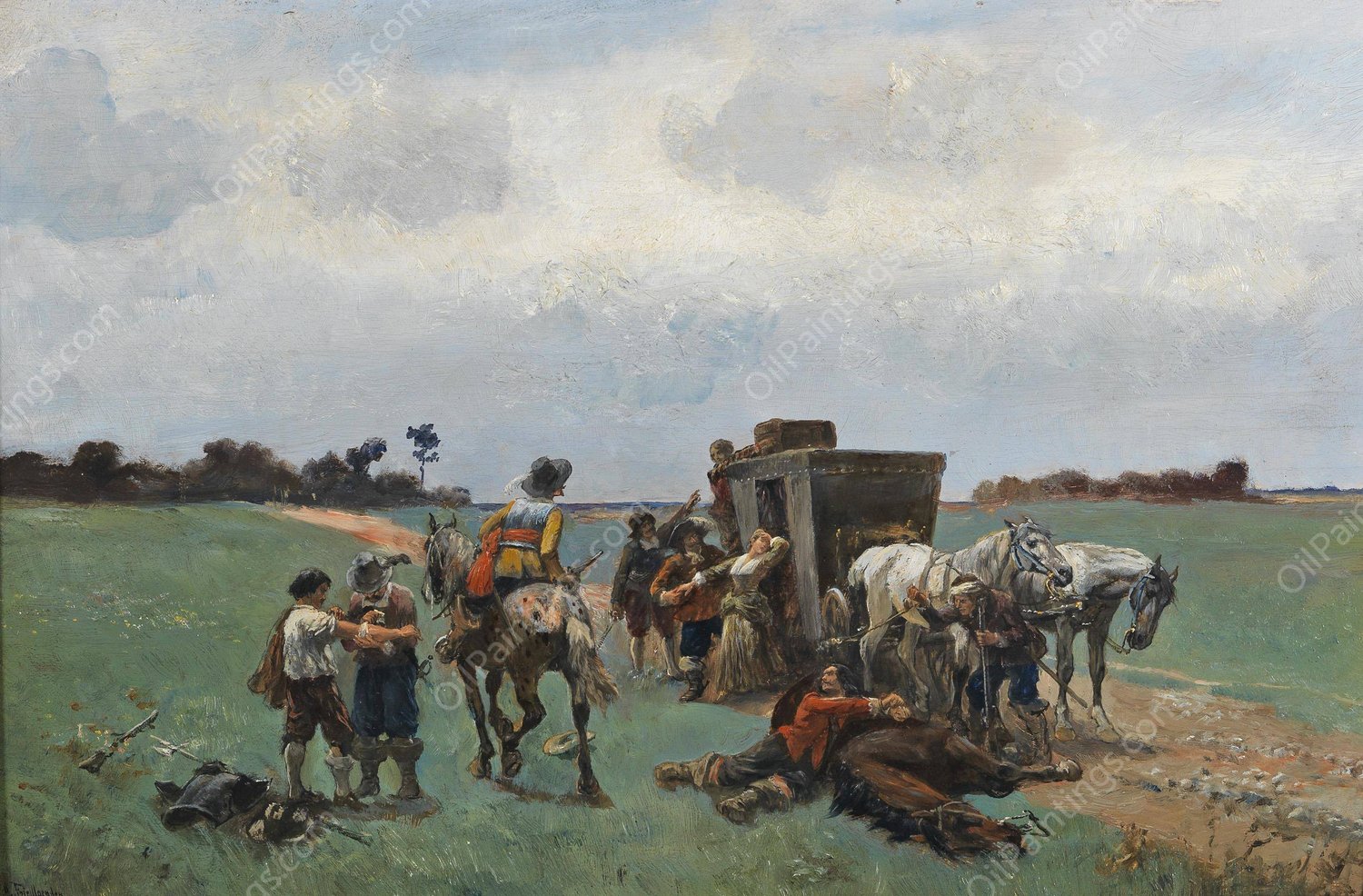 Uberwaltigt by Alfred Friedlander - Hand-Painted Oil Painting Reproduction