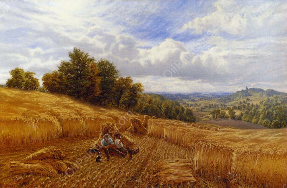 Resting From The Harvest by Alfred Glendening - Hand-Painted Oil Painting Reproduction