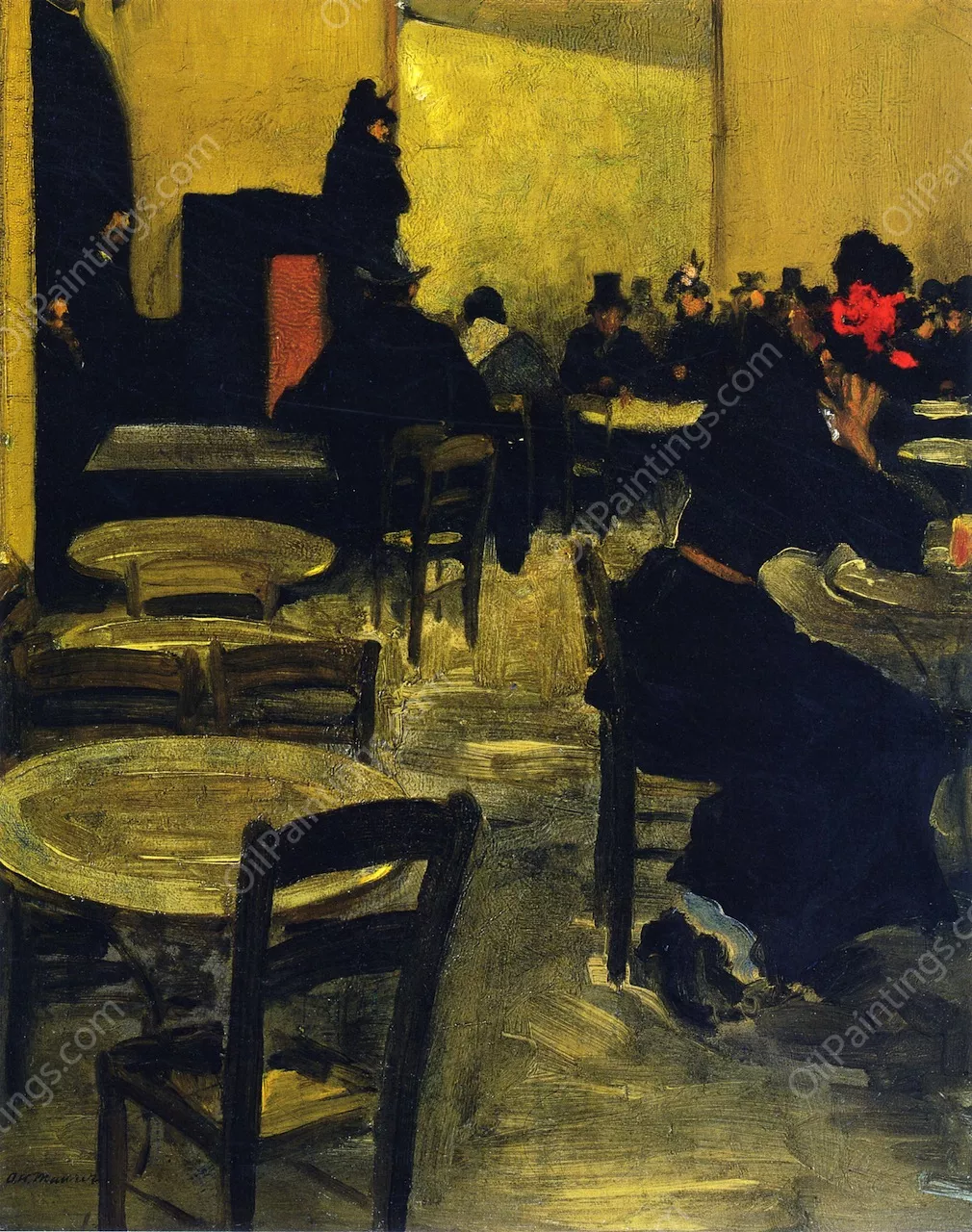 Cafe in Paris by Alfred Henry Maurer Oil Painting Reproduction For