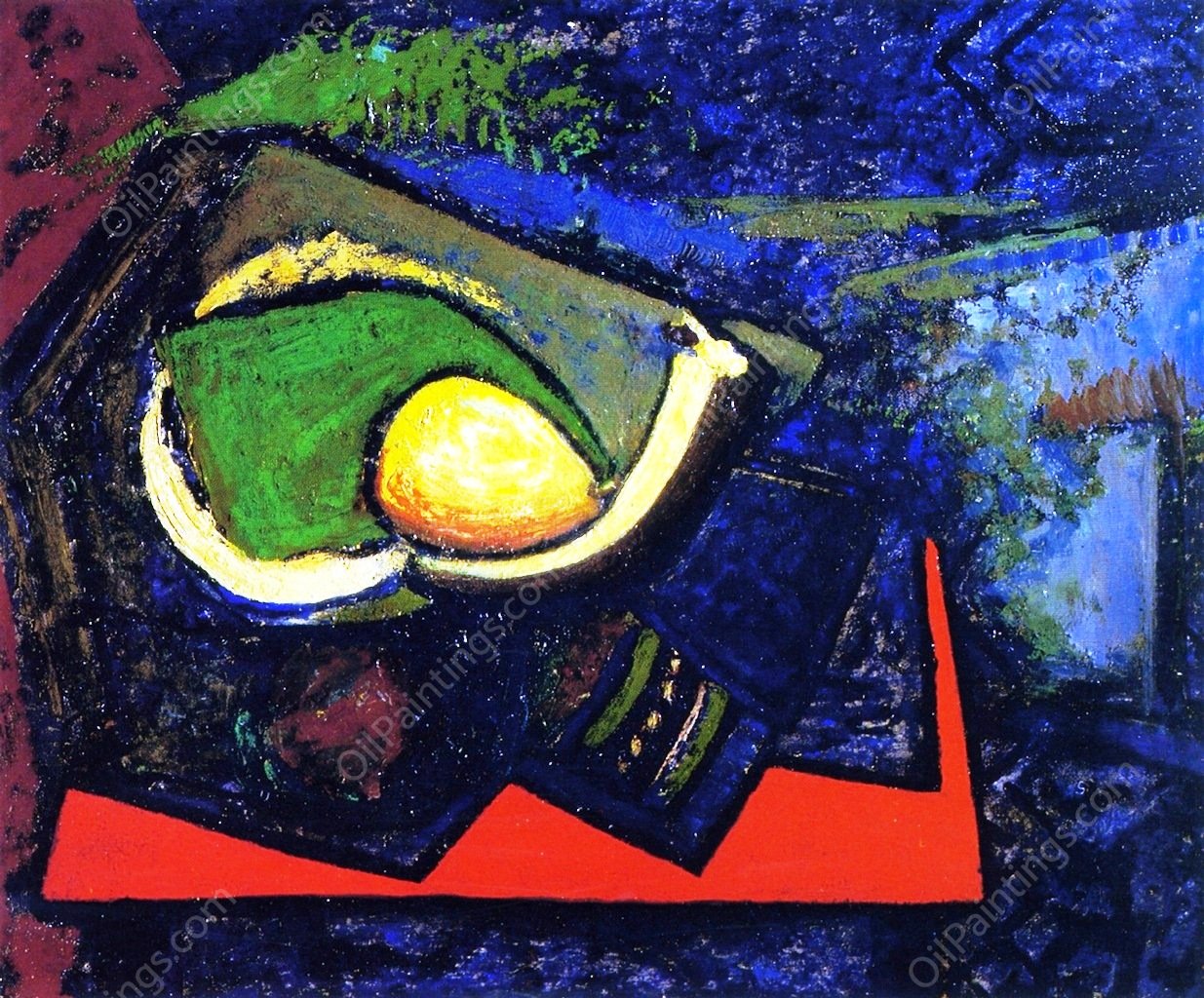 Cubist Still Life with Pear by Alfred Henry Maurer - Hand-Painted Oil Painting Reproduction