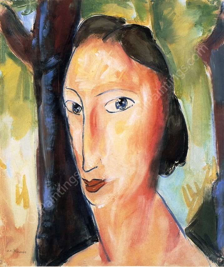 Head of a Woman by Alfred Henry Maurer - Hand-Painted Oil Painting Reproduction