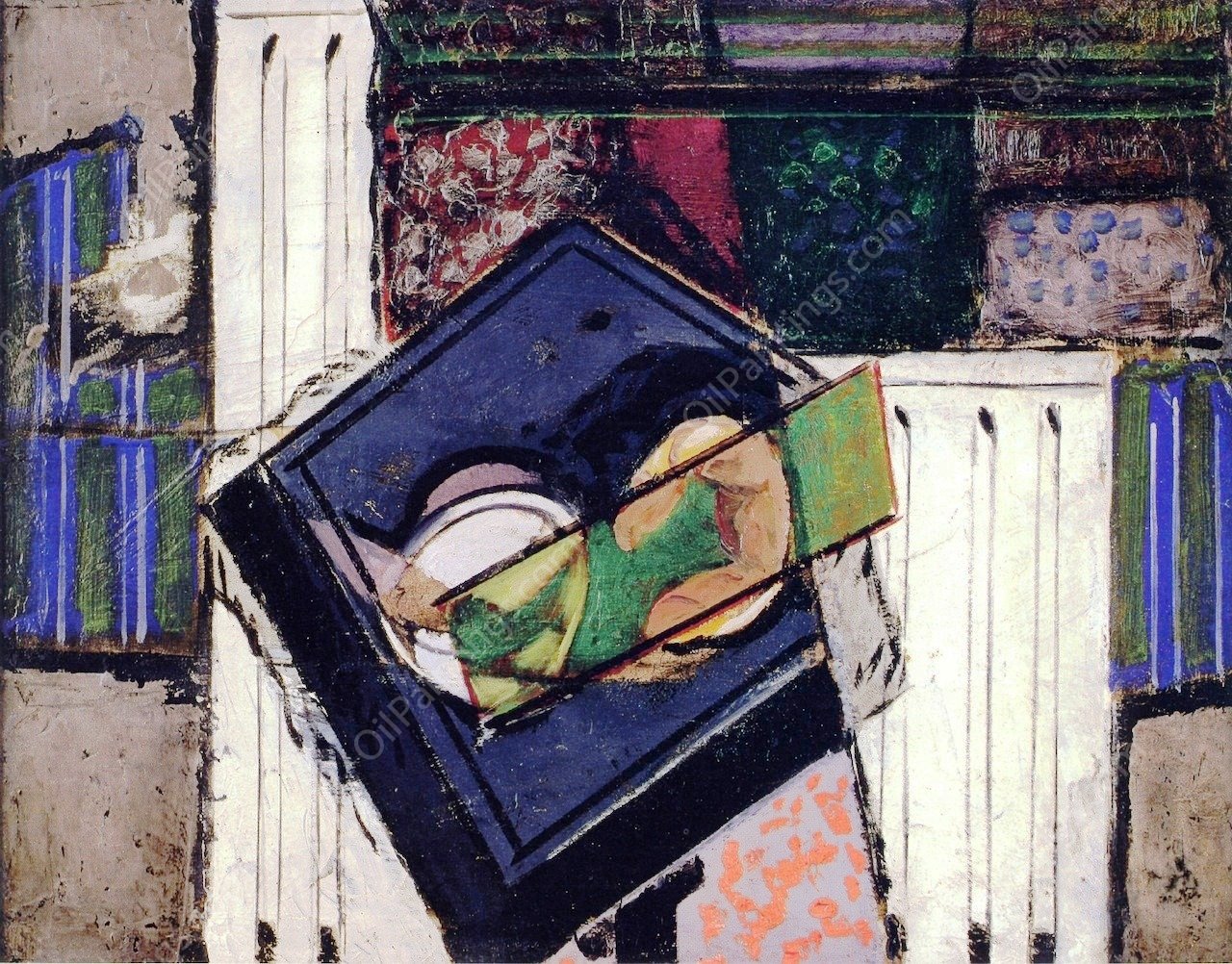 Still Life with Grey Table and White Columns by Alfred Henry Maurer - Hand-Painted Oil Painting Reproduction