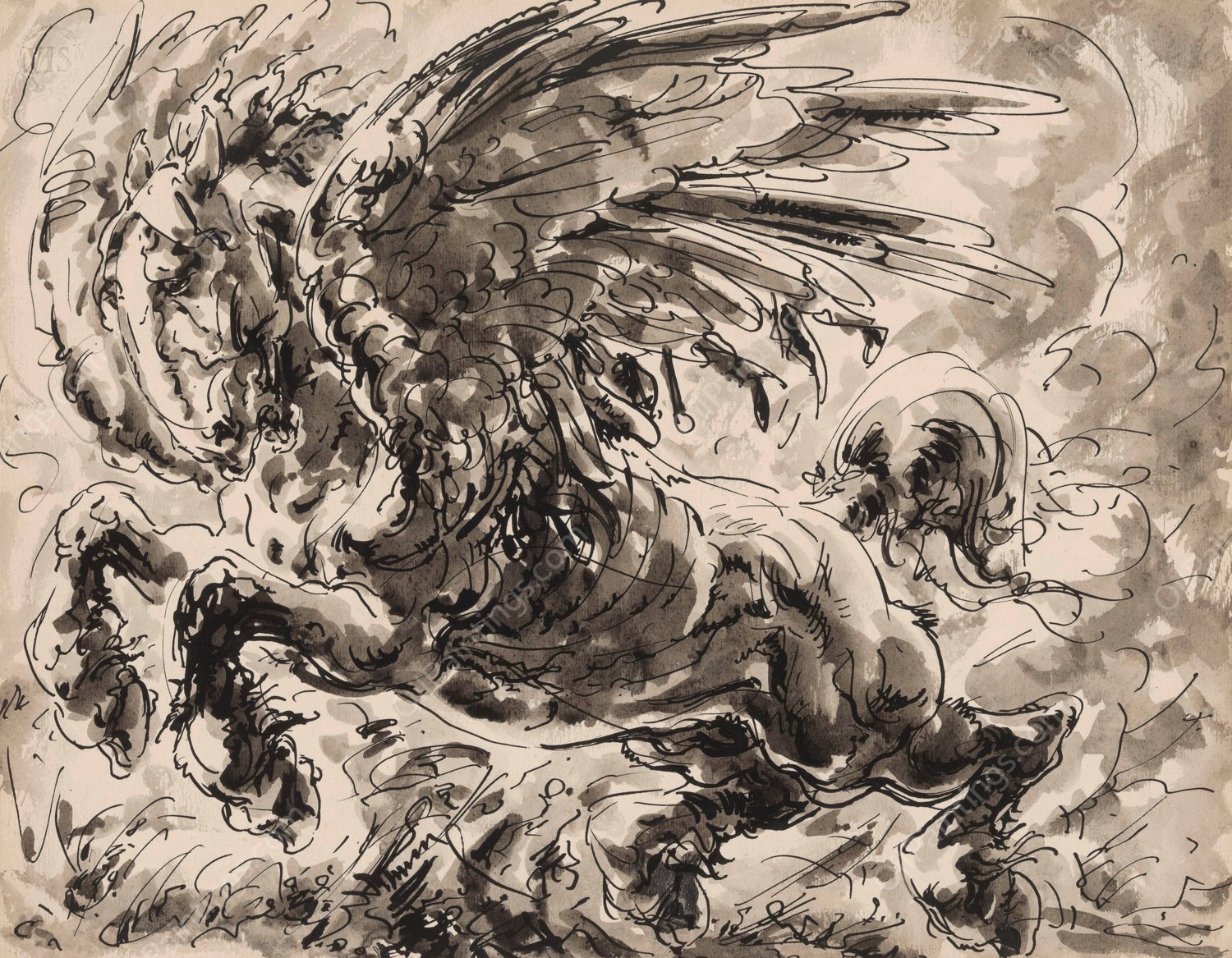 Pegasus  by Alfred Ost - Hand-Painted Oil Painting Reproduction