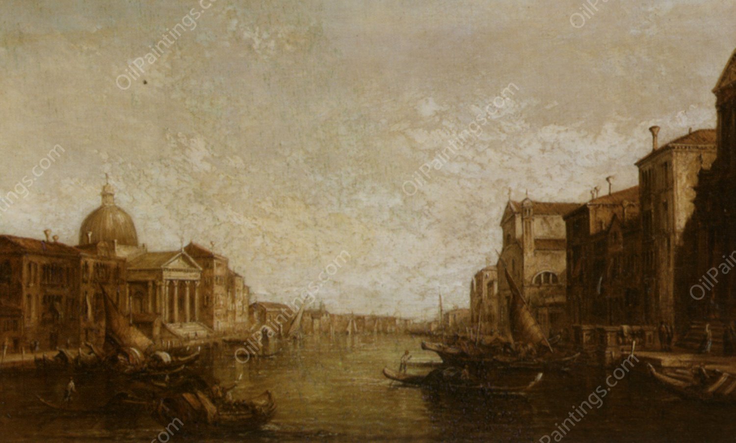 The Grand Canal Venice by Alfred Pollentine - Hand-Painted Oil Painting Reproduction