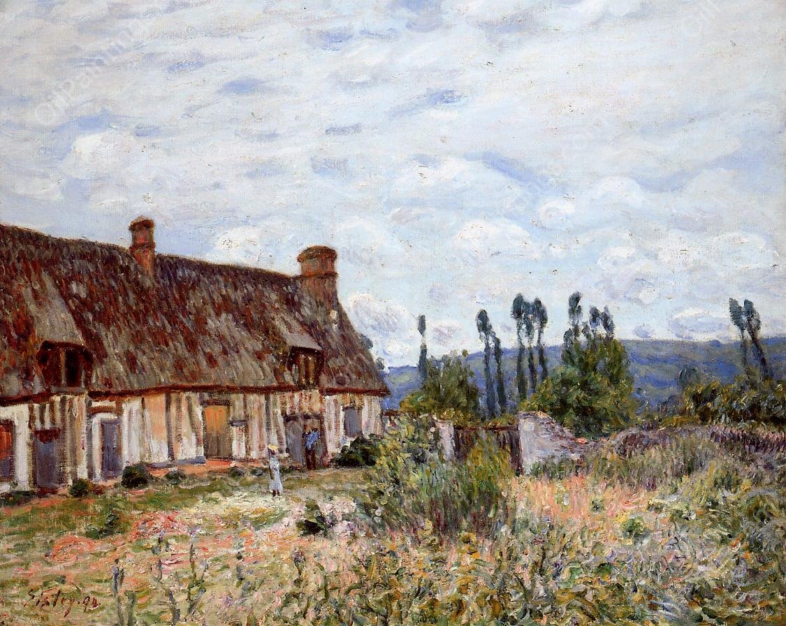Abandoned Cottage by Alfred Sisley - Hand-Painted Oil Painting Reproduction