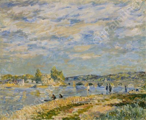 Bridge at Serves by Alfred Sisley - Hand-Painted Oil Painting Reproduction
