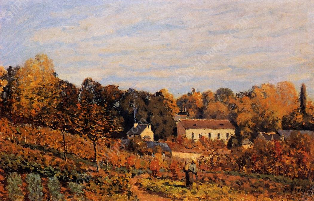 Kitchen Garden at Louveciennes by Alfred Sisley - Hand-Painted Oil Painting Reproduction