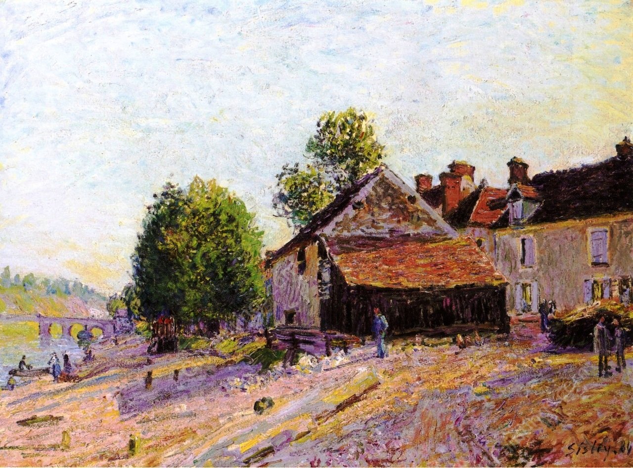 Landscape Near Moret by Alfred Sisley - Hand-Painted Oil Painting Reproduction